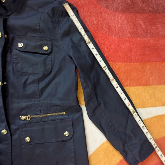 Tommy Hilfiger Navy Blue Utility Jacket Womens Large, Military Gorpcore Boho NEW - Picture 14 of 15